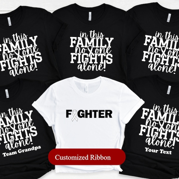 Lung Cancer Support Shirt, White Ribbon Lung Cancer Fighter Shirt, Lung Cancer Motivation Tee, No Body Fights Alone, Team Lung Cancer Shirt