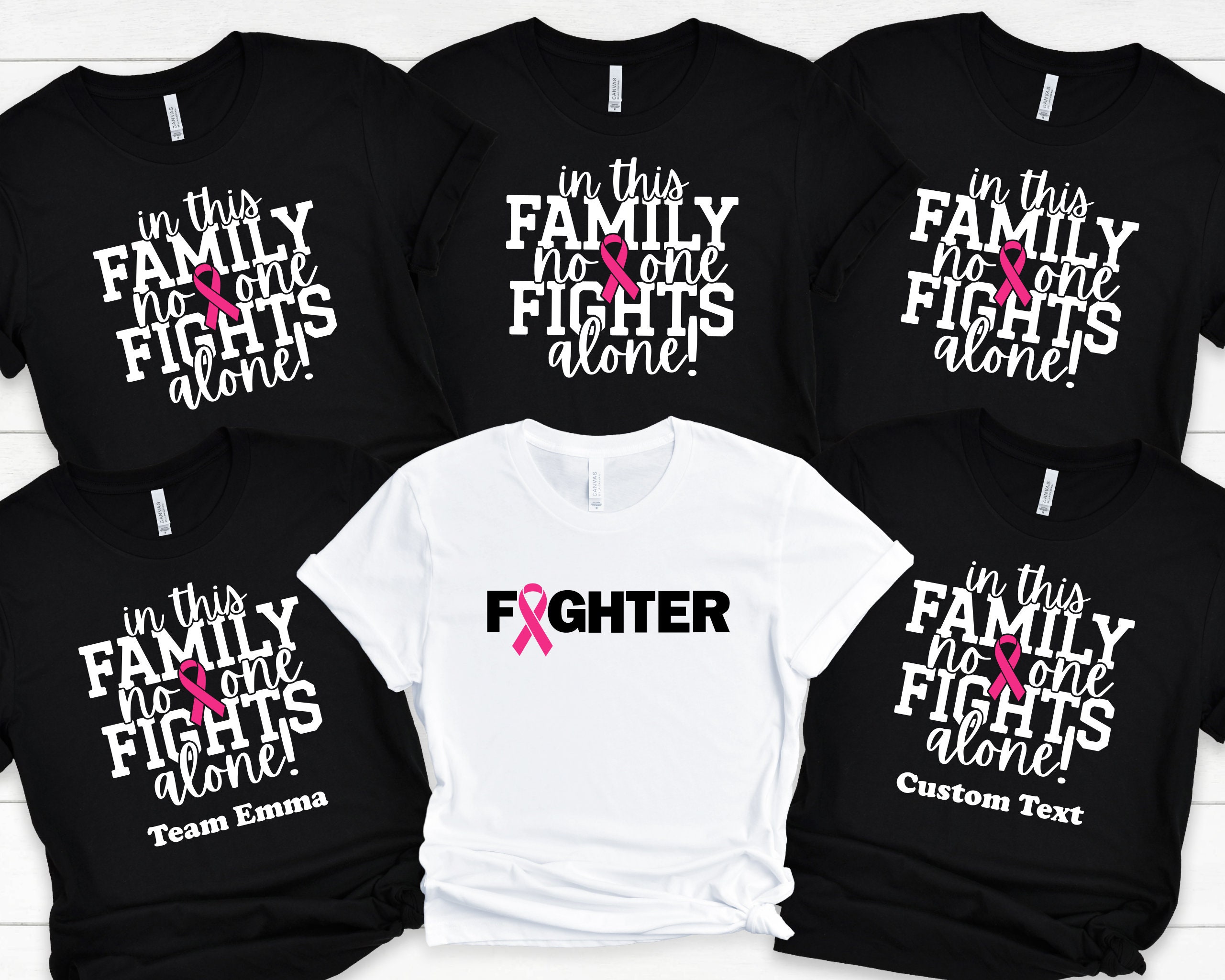 No One Fights Alone T-Shirt Breast Cancer Tee Fighter Shirt No One Fights Alone T-Shirt Breast Cancer Tee Fighter Shirt