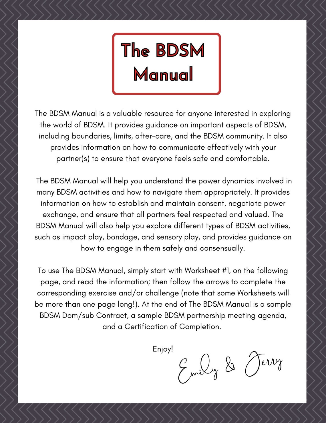 The BDSM Manual | Printable &amp; Fillable | 55 Total Pages, Worksheets, Information, Challenges ...