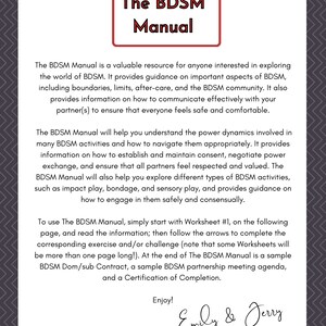 The BDSM Manual | Printable &amp; Fillable | 55 Total Pages, Worksheets, Information, Challenges ...