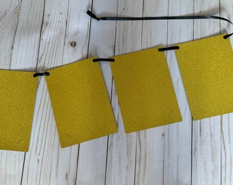 Gold Glitter 4x6 Photo Banner: Party, Wedding, and Anniversary Decor
