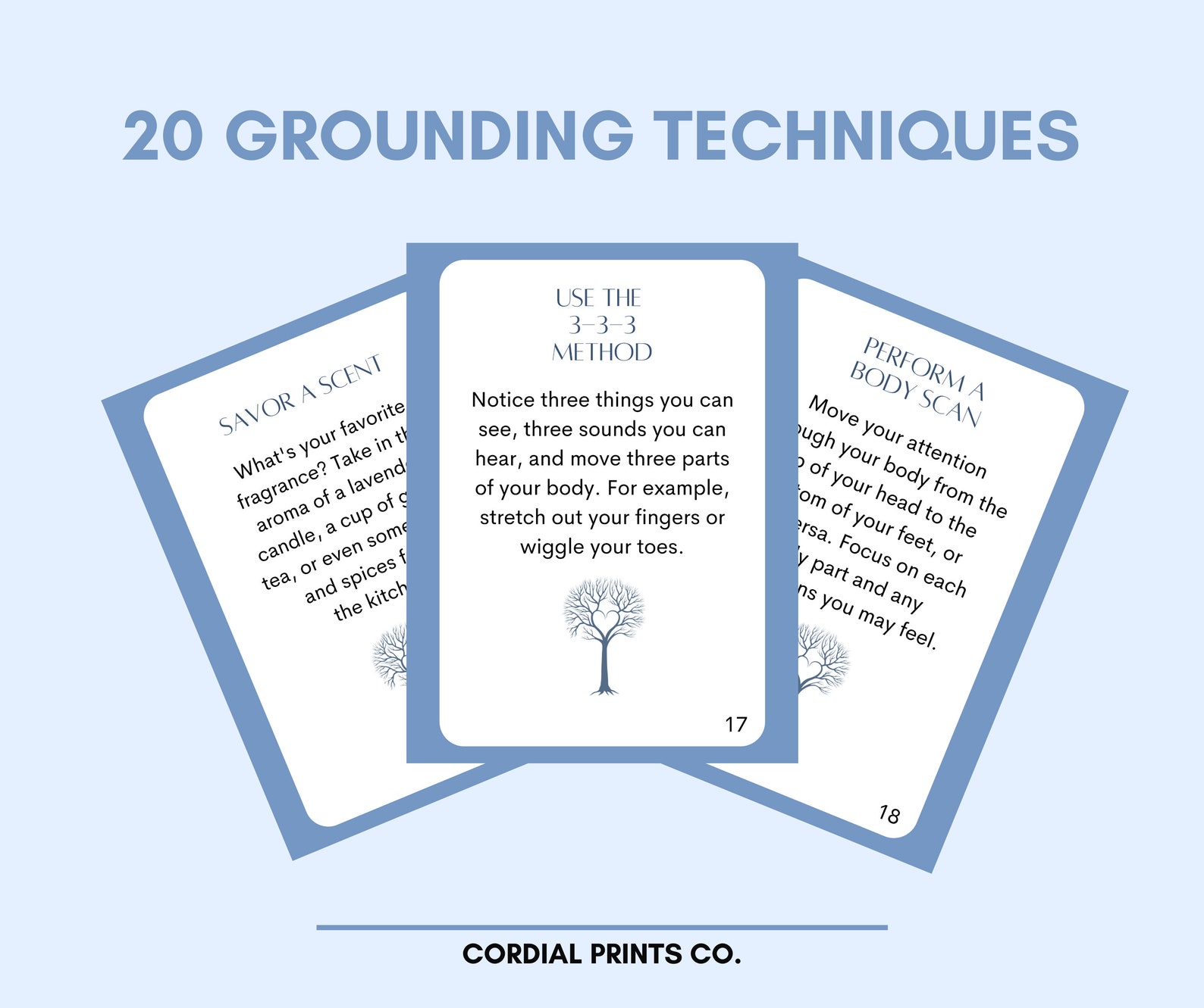 Grounding Card Deck • 20 Printable Cards • Grounding Techniques and ...