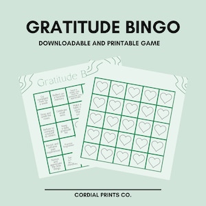 Gratitude Bingo Game • 24 Ways to Practice Gratitude • Digital Printable Game • Gratitude Ideas and Inspiration for All Ages