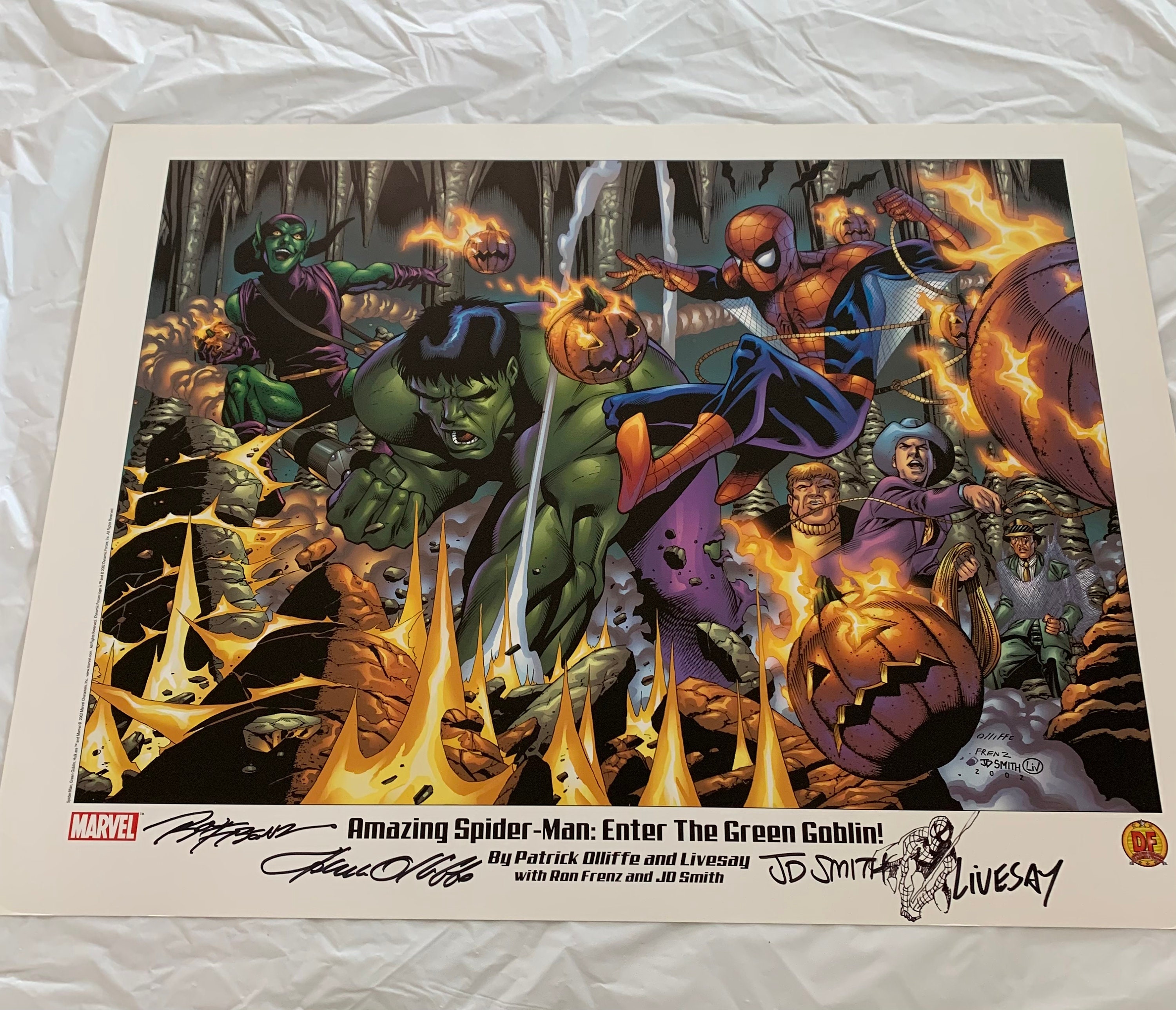 Amazing Spider-man: Enter the Green Goblin Lithograph - Etsy, image size:3000x2577