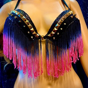 Pink Panther Fringe Bra