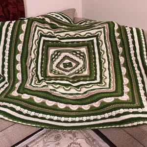 Crochet Mandala Blanket - Forest Colors