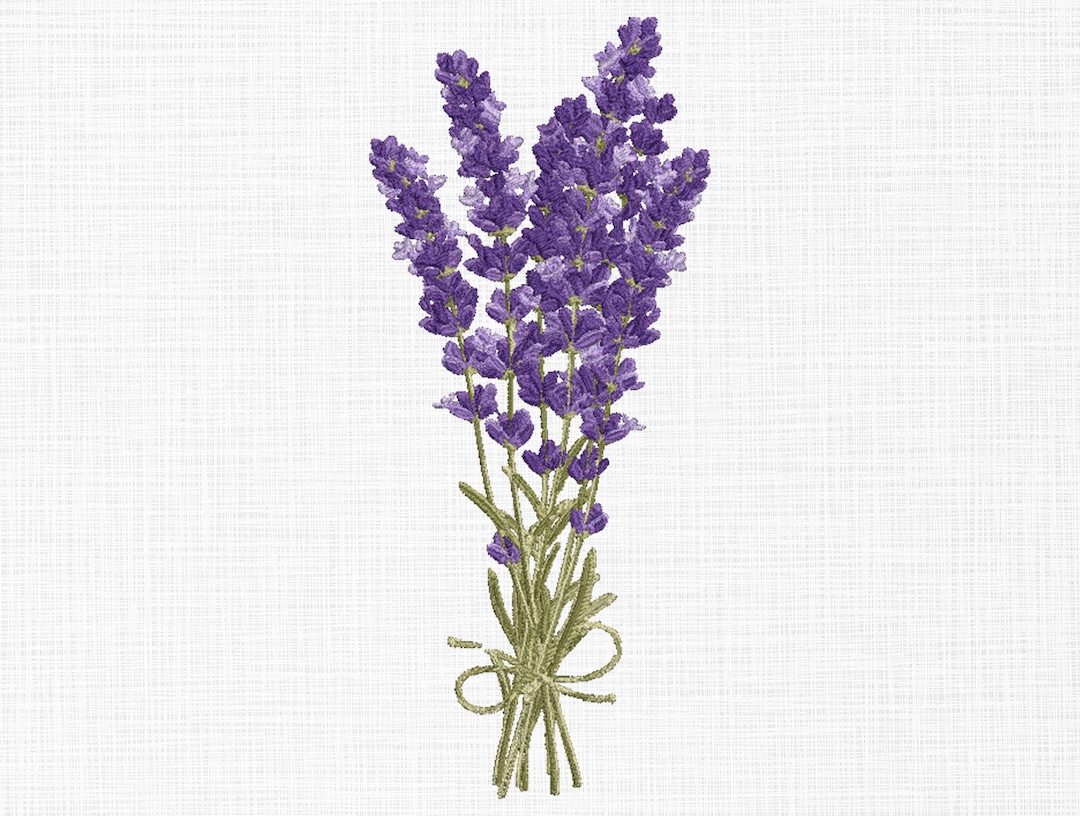Bouquet of Lavender Embroidery Design Lavender Flower Design Wildflower