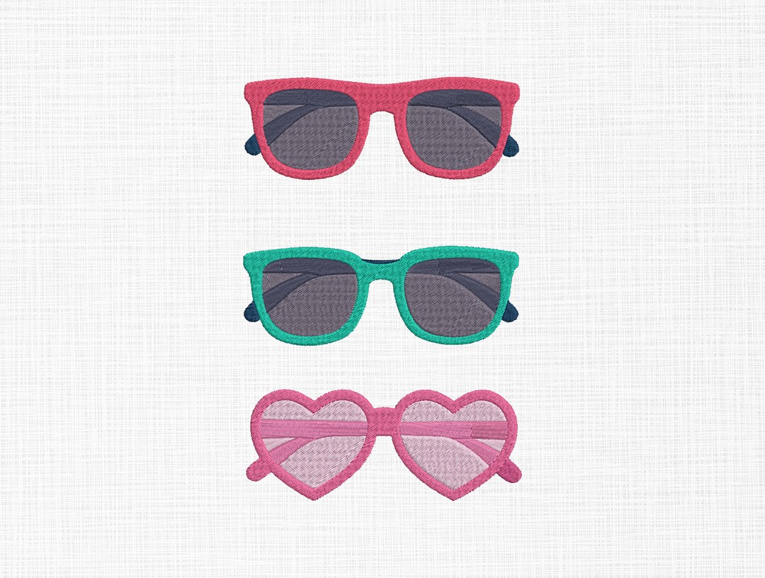 Glasses Embroidery Design Sunglasses Embroidery Design Etsy