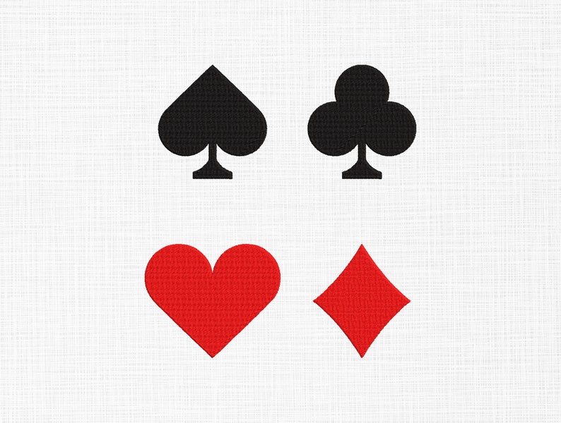 Playing Card Suits Embroidery Design Playing Cards Symbols Embroidery Cards Embroidery Design