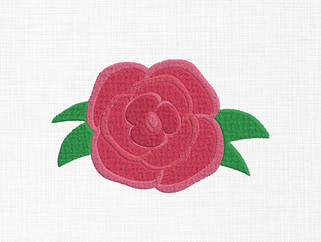 Red Rose Embroidery Design Rose Embroidery Design Machine Etsy