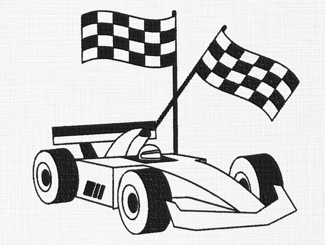 Racing Car Embroidery Design Formula 1 Embroidery Design Etsy