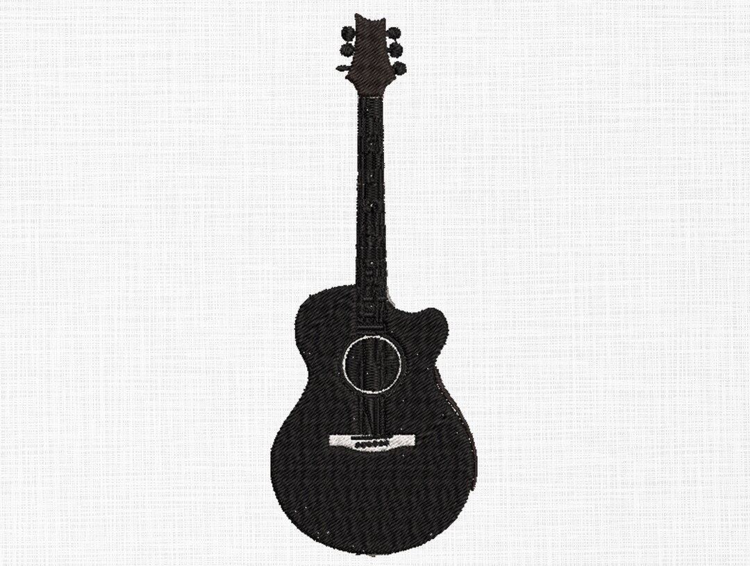 Guitar Embroidery Design Guitar Silhouette Embroidery Design Etsy