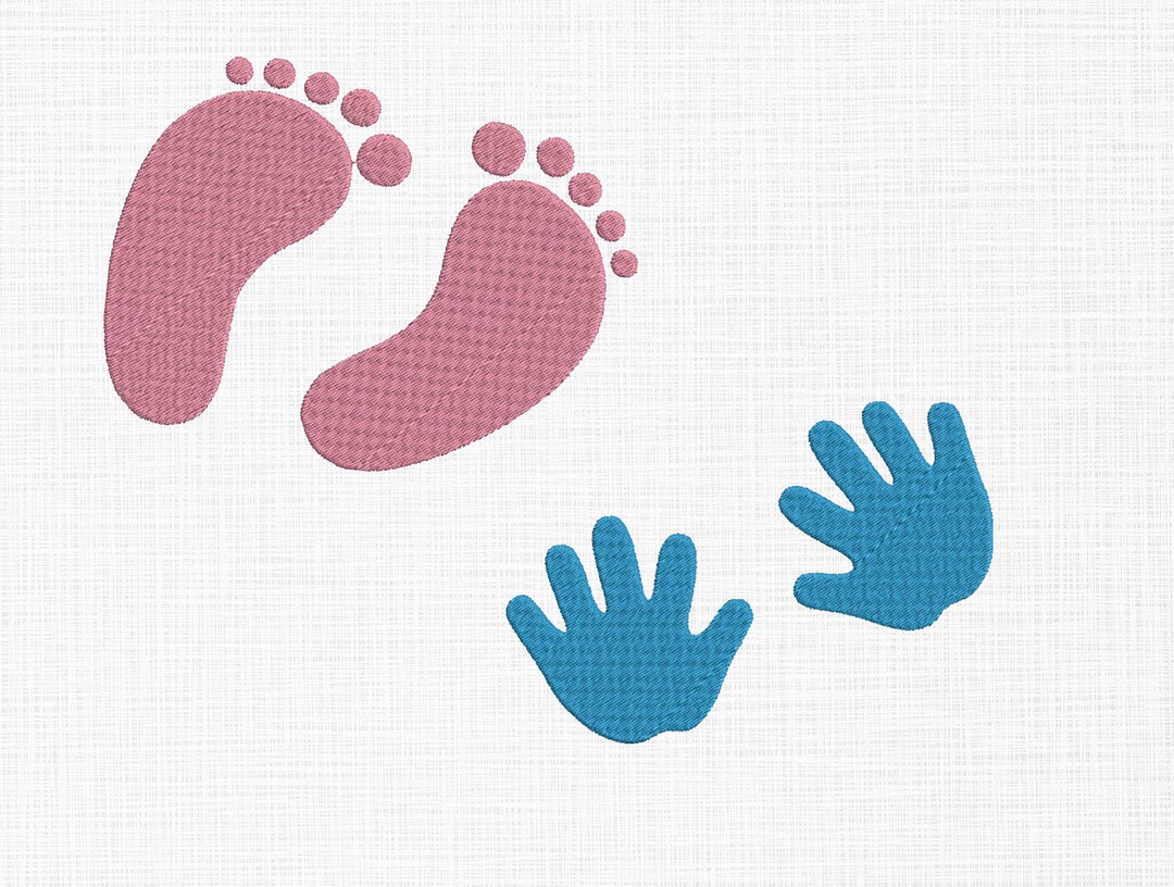 Baby Hand & Footprints Embroidery Design Handprint Pattern Etsy