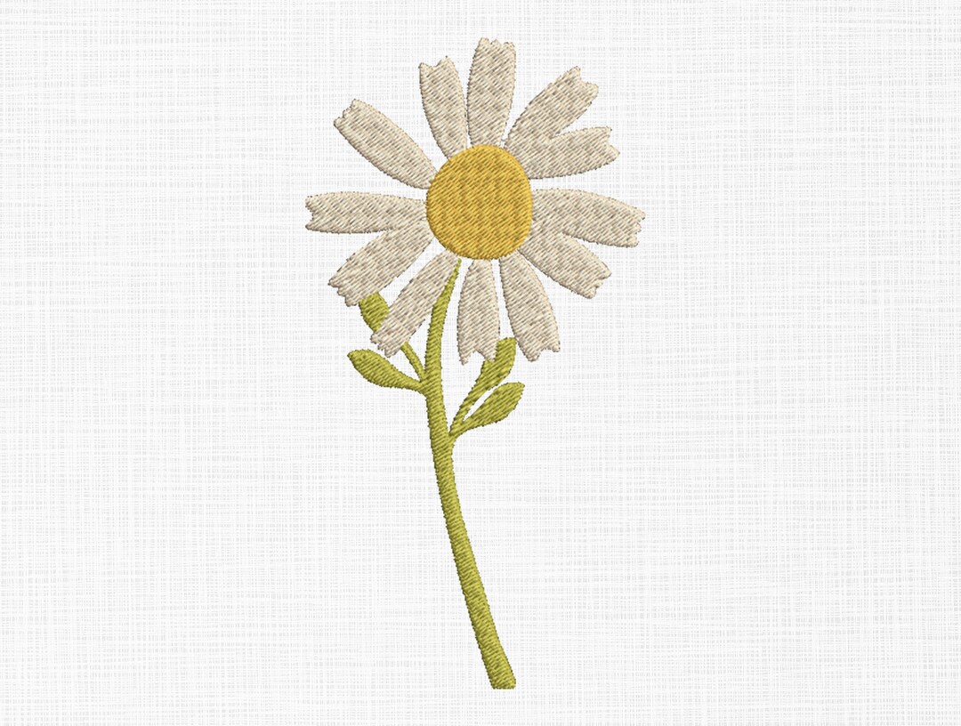 Daisy Flower Embroidery Design White Summer Flower Embroidery Etsy