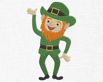 Leprechaun Irish Embroidery Design Patrick's Day Embroidery Design Leprechaun Embroidery Design Machine Embroidery 8 Sizes Digital Download