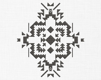 Diseño de bordado azteca Sudoeste Navajo Diseño de bordado Sudoeste Bordado geométrico Máquina Bordado 8 Tamaños Descarga digital
