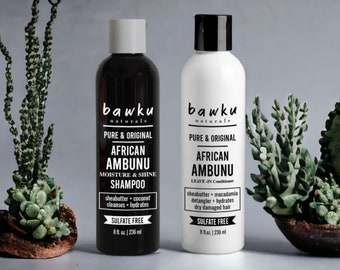 African Ambunu Shampoo & Leave IN avec des réparations à l'huile de noix de coco | Renforce | Hydrate