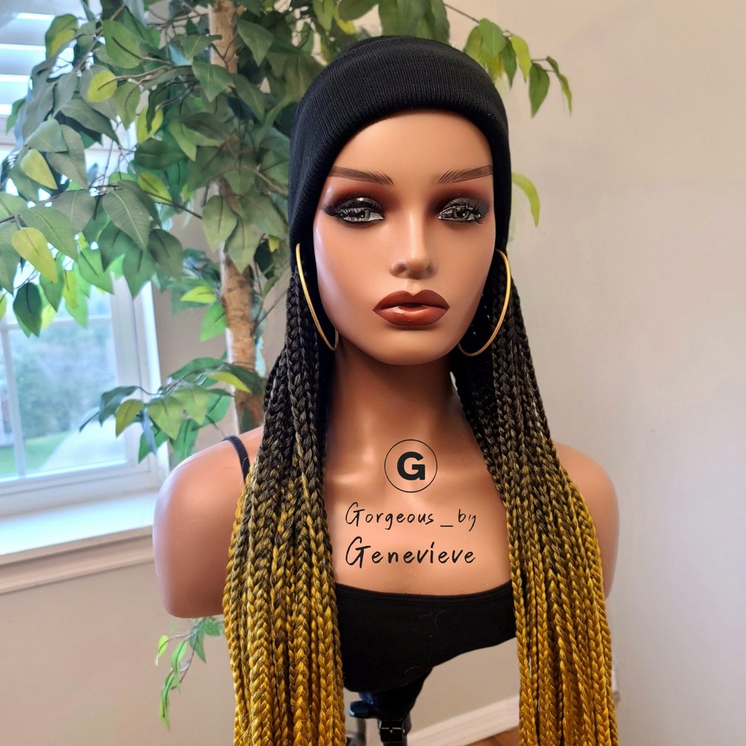 Hat Wig Beanie Wig Beanie Hat Wig With Box Braids Beanie Box Braid Wig