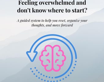 Arbeitsbuch für psychische Gesundheit | Überwältigtes & geistig überladenes Zurücksetzen | Digitaler Download | Notizbuch zur Selbsthilfe | RESET Rahmen