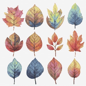 Autumn Leaves Cross Stitch Pattern