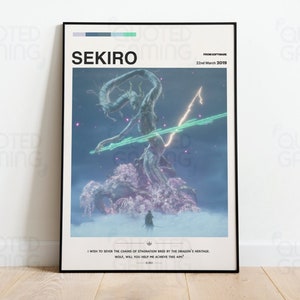Sekiro (2019) for Ps4- Video Game Poster, Minimalist, Divine Dragon, Home Decor, Wall Art, Videogame Quotes, FromSoftware
