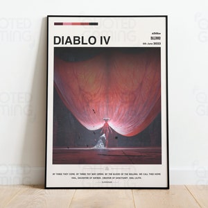 Diablo 4 (2023) - Video Game Poster, Minimalist, Cinematic Intro, Lilith, Home Decor, Wall Art, Videogame Quotes, Activision, Blizzard