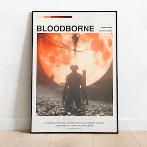 Bloodborne (2015) per Ps4- Poster di videogiochi, Minimalista, Presenza della luna, Oggettistica per la casa, Arte della parete, Citazioni di videogiochi, FromSoftware