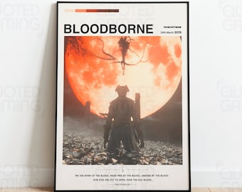 Bloodborne (2015) for Ps4- Video Game Poster, Minimalist, Moon Presence, Home Decor, Wall Art, Videogame Quotes, FromSoftware
