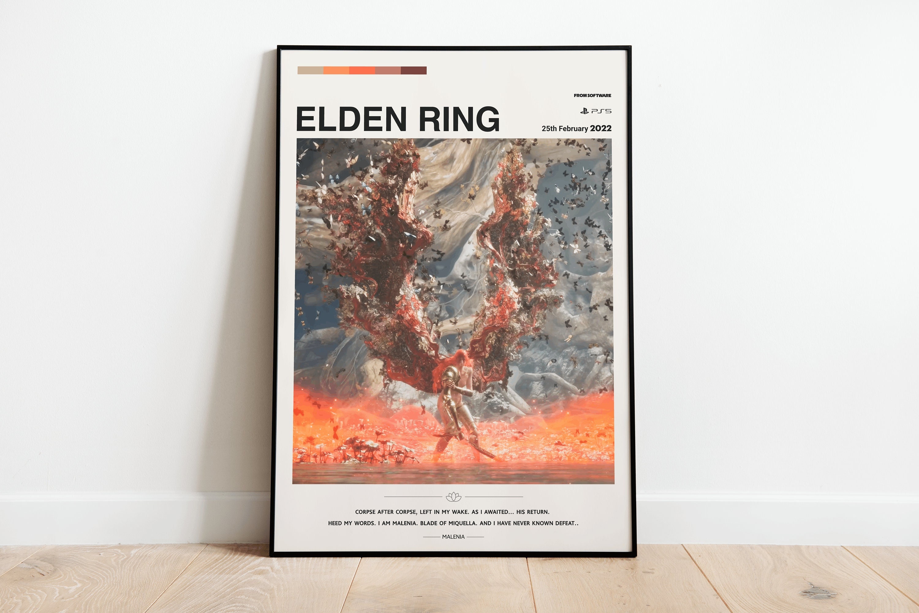 Elden Ring Malenia Valkyrie A4 Print Fan art watercolor 