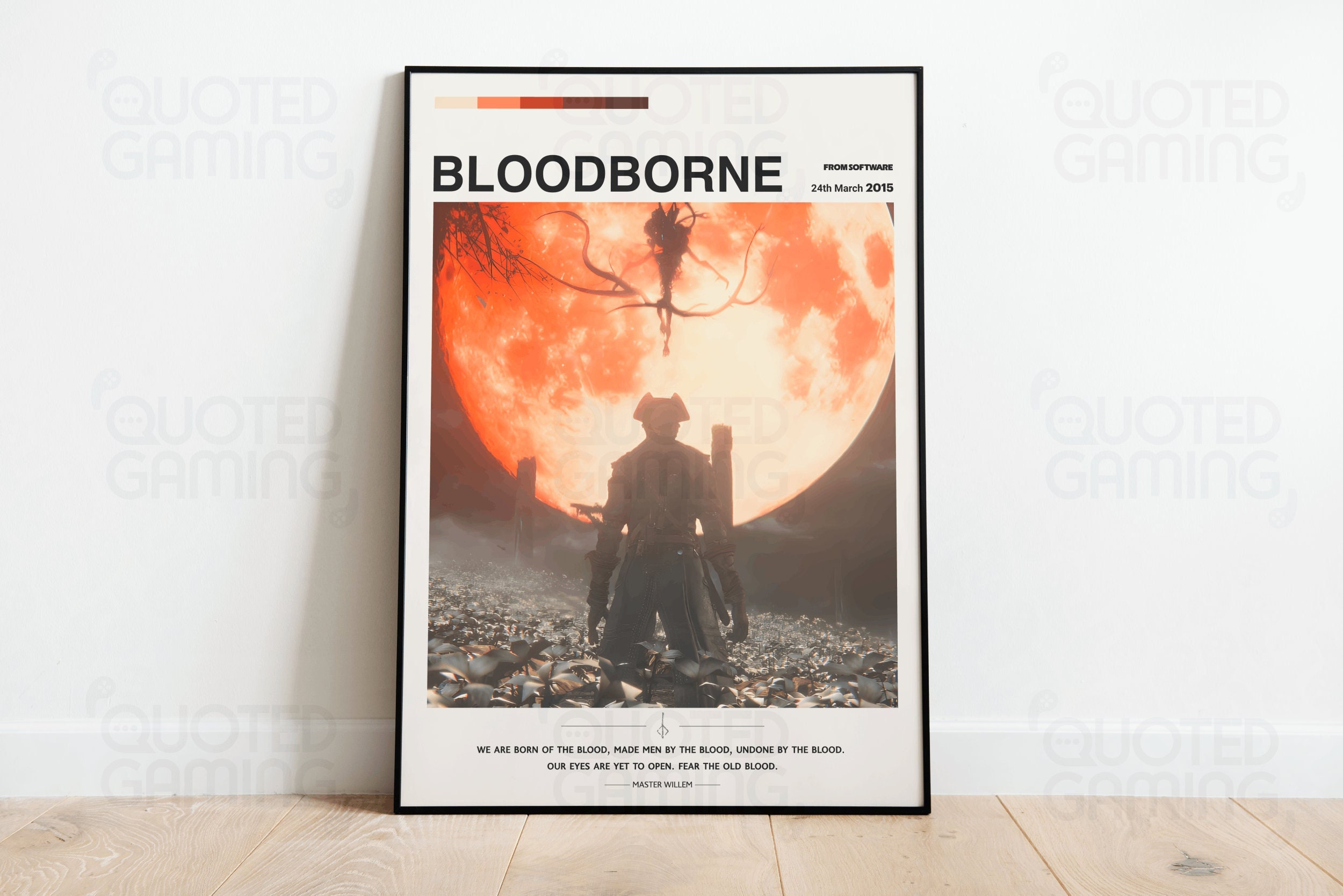 Bloodborne (2015) for Ps4- Video Game Poster, Minimalist, Moon