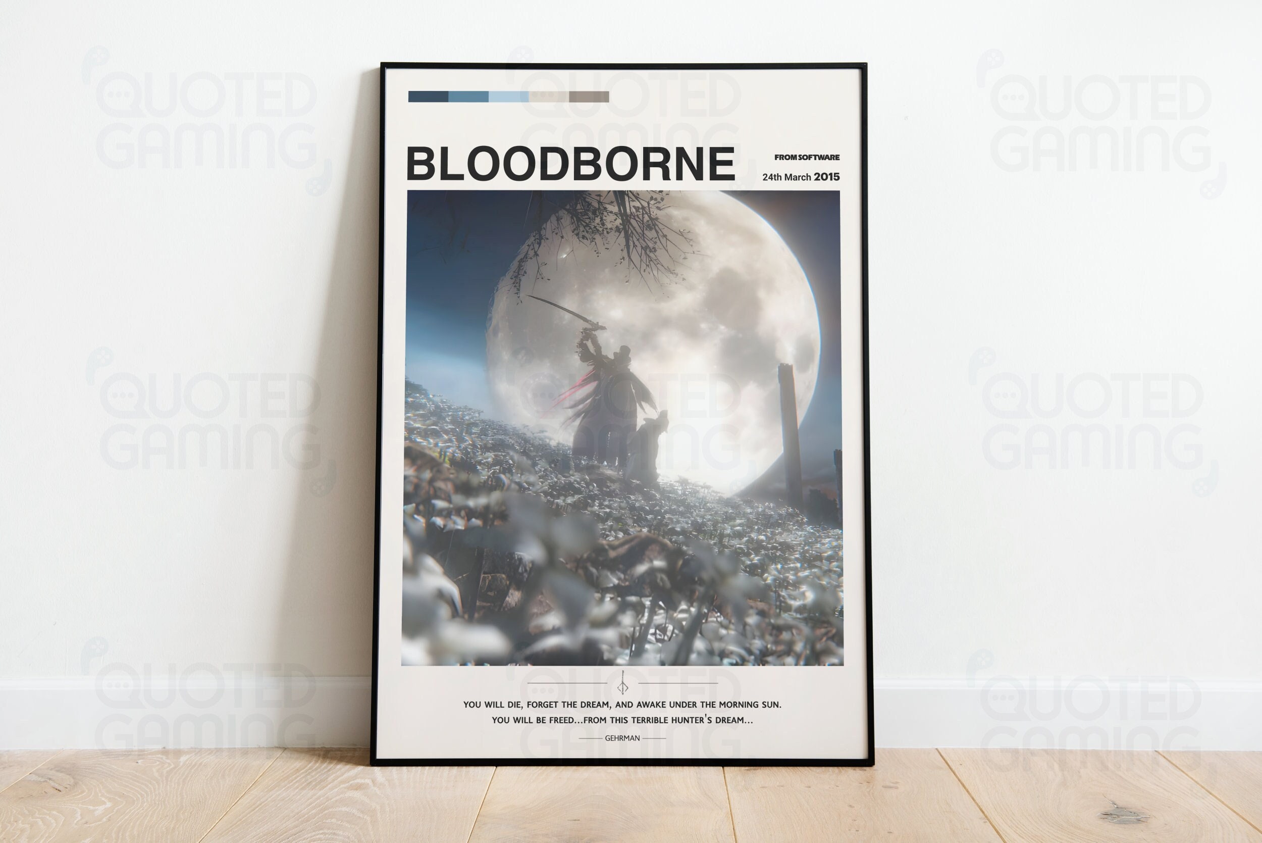 Bloodborne (2015) for Ps4- Video Game Poster, Minimalist, Ending