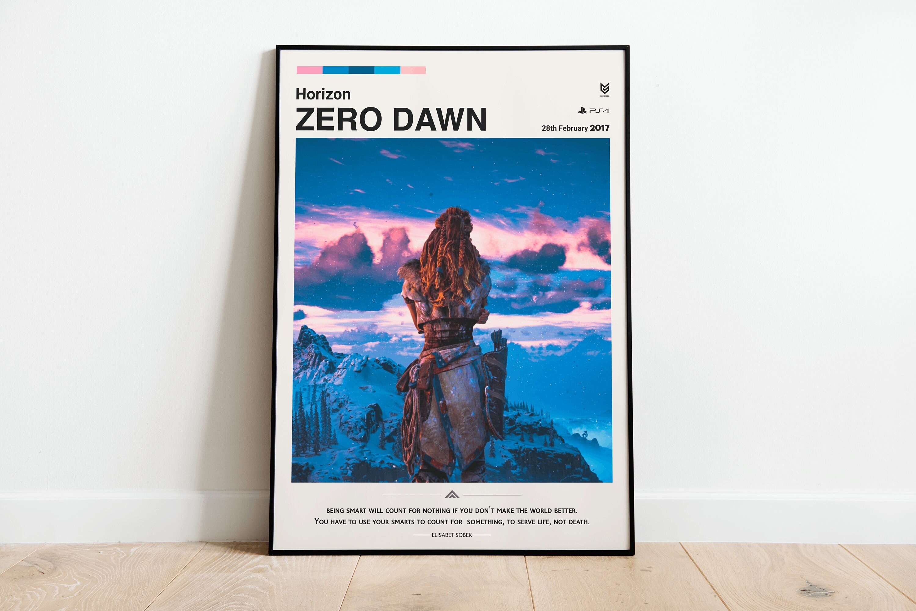 Horizon: Zero Dawn (2017), Ps4 - Video Game Poster, Minimalist, Home Decor, Wall Art, Videogame Quotes, Guerrilla Games