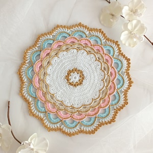 Handmade Crochet supla set/dining accessory/table decor/decorative American service/placemat/gift/design crafts/handmade table mat/kitchen