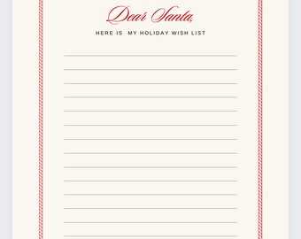 Santa Letter PDF Printable - Etsy