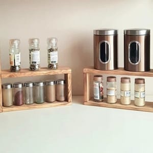 Wood Spice Rack|Wooden Shelf For Spice| Countertop Spice