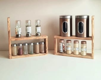 Wood Spice Rack|Wooden Shelf For Spice| Countertop Spice