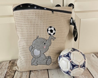 Wetbag - Nasstasche - Schwimmbeutel - Kindergartentasche - Elefant - Fußball