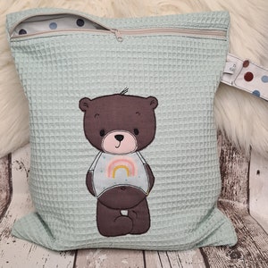 Wetbag Nasstasche Schwimmbeutel Kindergartentasche Teddy Bild 2