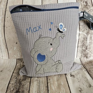 Wetbag Nasstasche Schwimmbeutel Kindergartentasche Elefant Bild 4