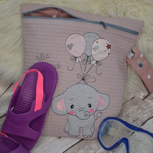 Wetbag Nasstasche Schwimmbeutel Kindergartentasche Elefant Bild 2