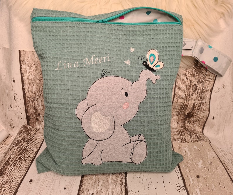 Wetbag Nasstasche Schwimmbeutel Kindergartentasche Elefant Bild 5