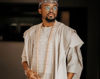 African men dress, Agbada Kaftan, Valuable gift dress,  Wedding Reception Dress, men three piece, Nigeria agbada dress, Evening Dress, gift