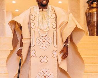 African men dress, Agbada Kaftan, Valuable gift dress,  Wedding Reception Dress, men three piece, Nigeria agbada dress, Evening Dress, gift