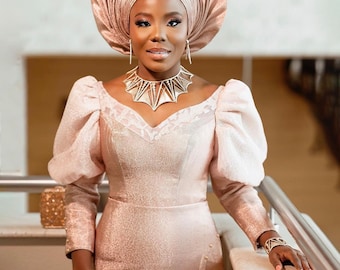 African autogele, ready to wear gele, African hat, traditional wedding hat, pre-tied headgear, headwrap, Headtie,