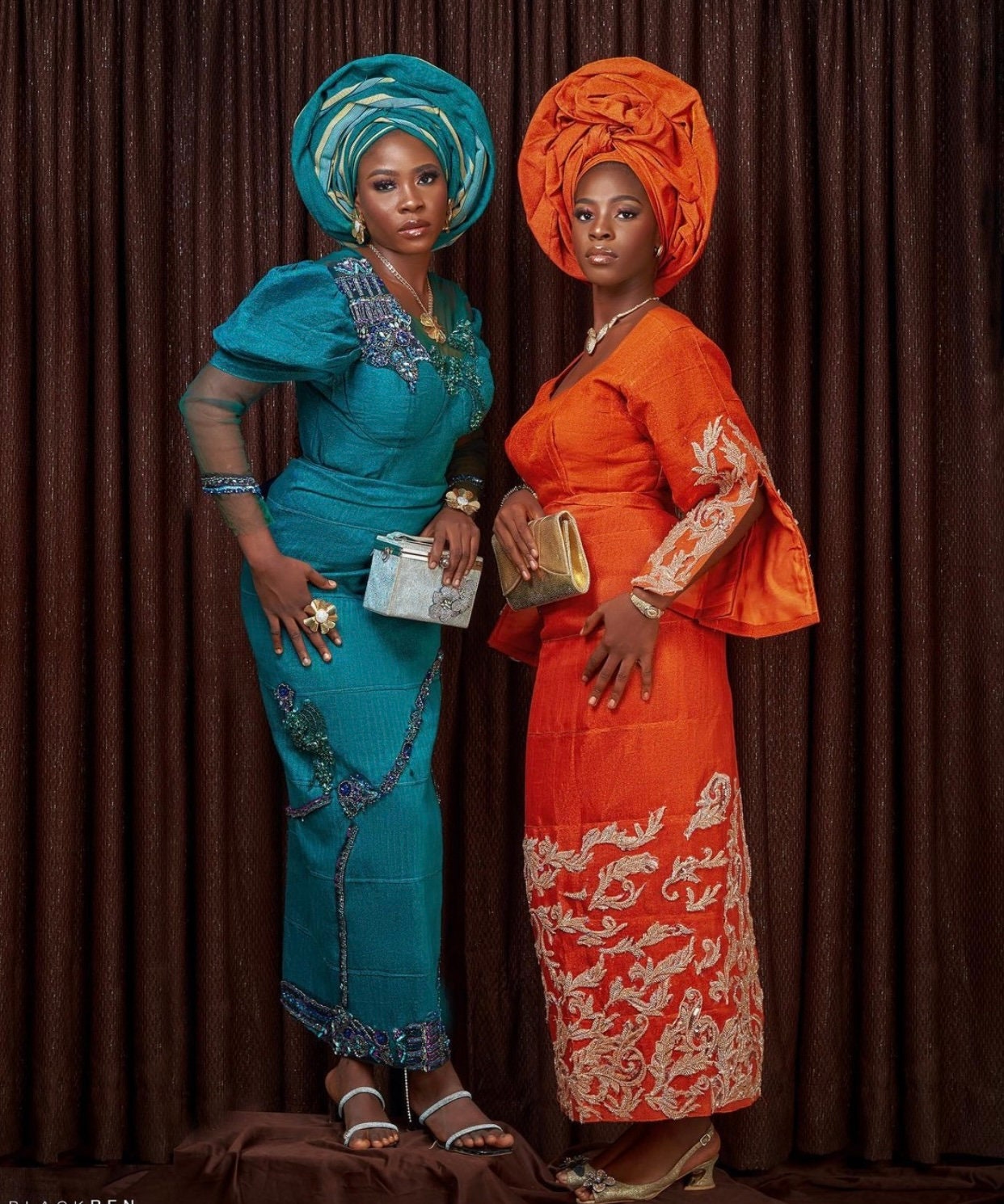 wedding dress, emerald green, burnt orange, bride dress, White and coloured dress, Quality aso oke, aso ofi, Africa dress, engagement dress