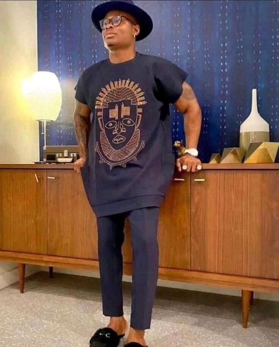 African Men Dress, Benin Stoned Artifact Dress, Wedding Reception