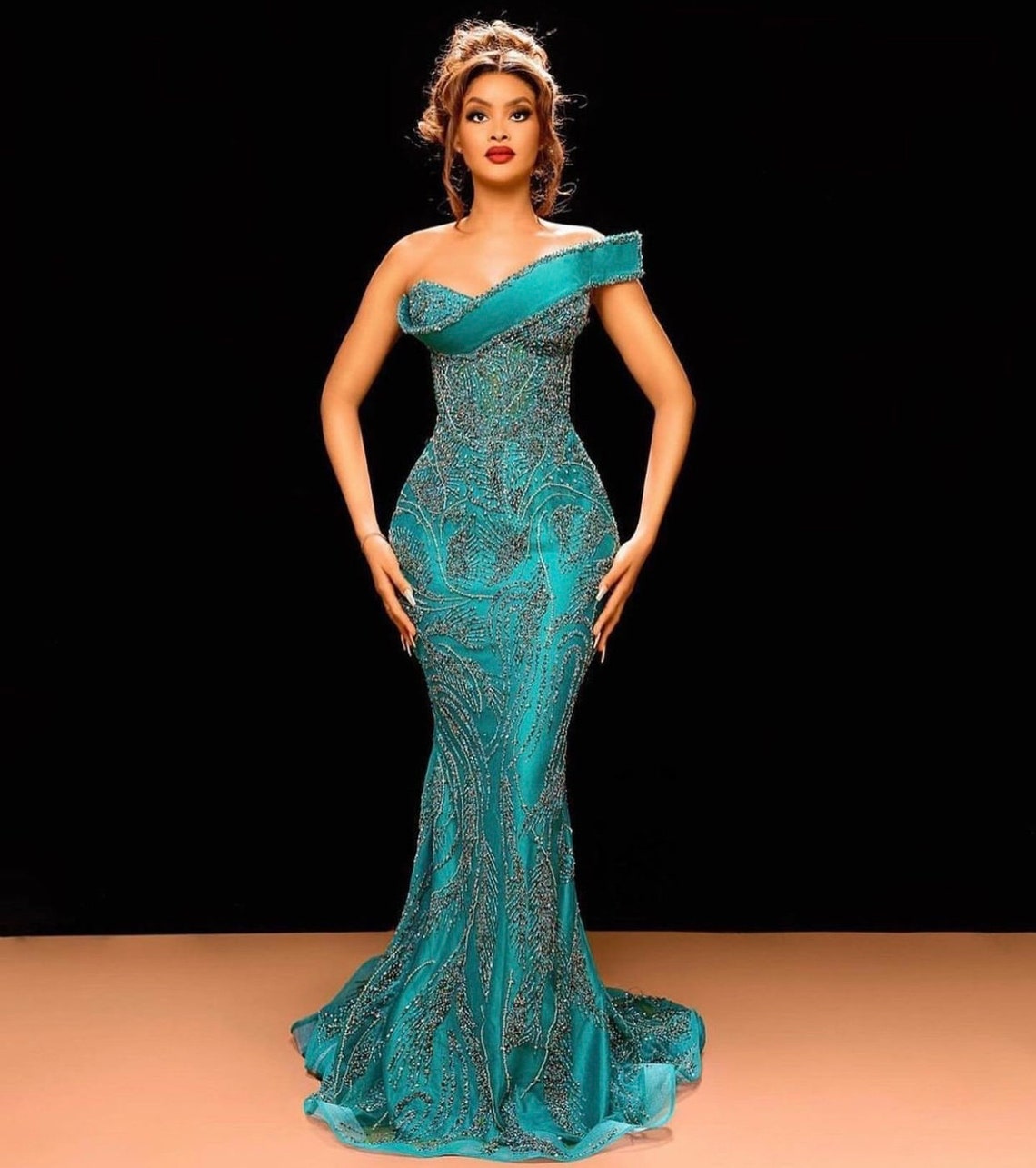 African Wedding Reception Dress, Prom Dress with Corset, Mermaid Evening Dress, Corset Evening Dress Y1459