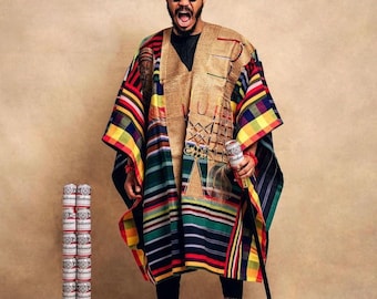 African men dress, Agbada Kaftan, Valuable gift dress,  Wedding Reception Dress, men three piece, Nigeria agbada dress, Evening Dress, gift