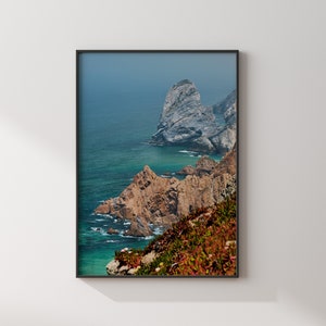 Fotografía de bellas artes, Cabo Da Roca, Costa, Océano, Paisaje / Atlántico, Portugal / Arte mural, Calidad de museo, Decoración del hogar, Agua, Olas, Viento