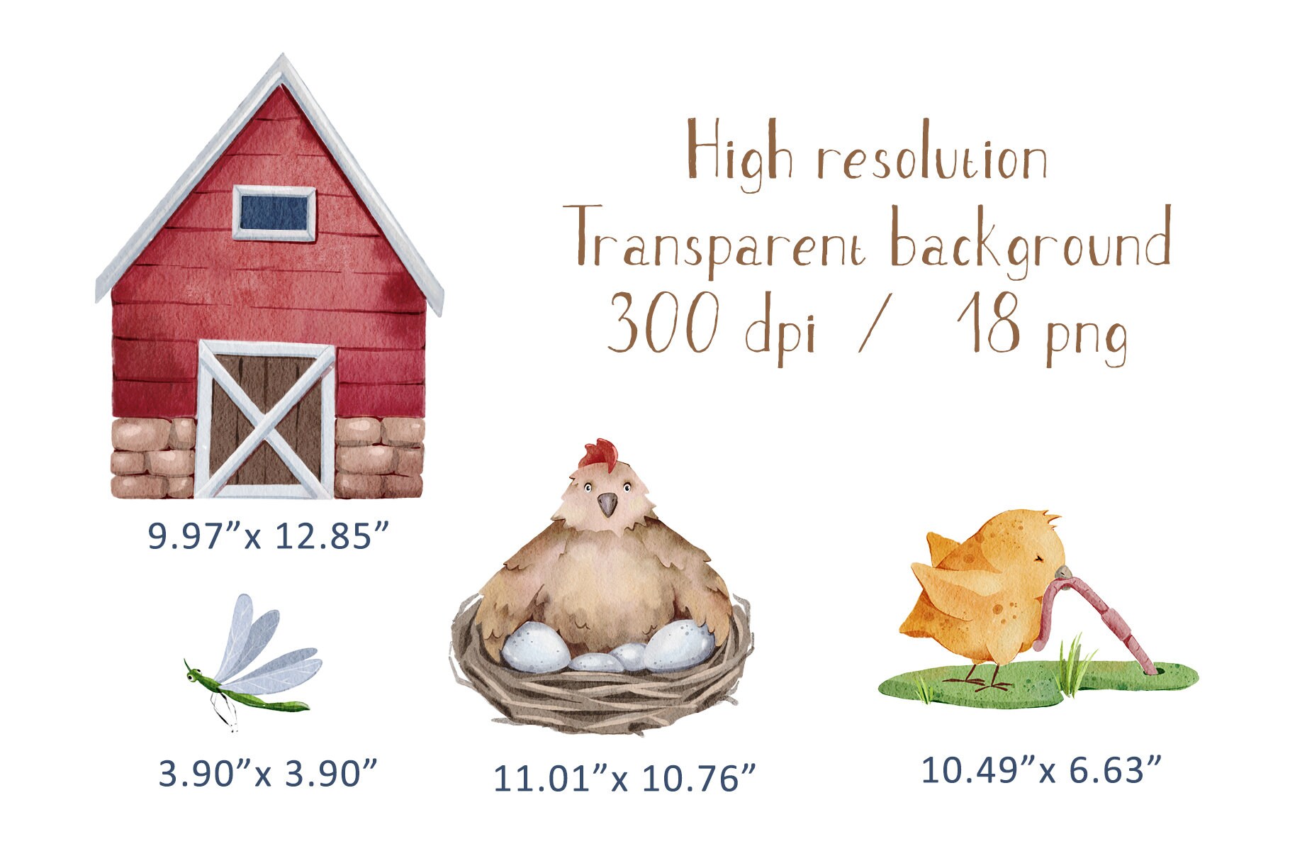 Watercolor Chicken Baby Clipart Cute Chick Clipart Watercolor Summer ...